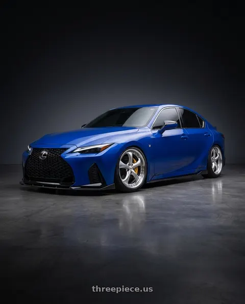 2021 Lexus IS350 F Sport with Work Wheels VS-KF 5X114.3 19x9.5+40 Brilliant Silver Black O Disk FULL REVERSE wheels