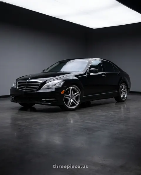2013 Mercedes-Benz S550 with REPLICA WHEELS R5055 5x112 20x9.5 +38 Grey / Machined wheels