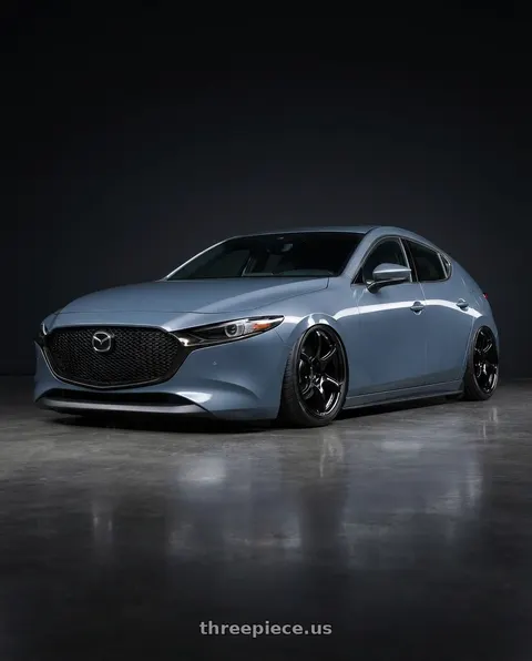 2023 Mazda 3 with Advan RGIII 5x114.3 18x10.5+15 Gloss Black wheels