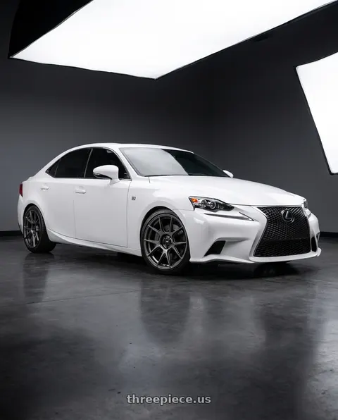 2016 Lexus IS350 with Konig Ampliform 5x114.3 18x9.5+25 Dark Metallic Graphite wheels
