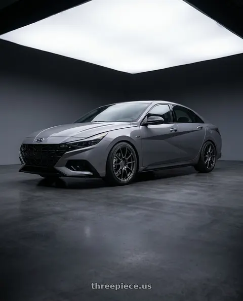 2023 Hyundai Elantra N with Motegi MR152 SS5 5X114.3 18X8.5 +45 SATIN BLACK wheels