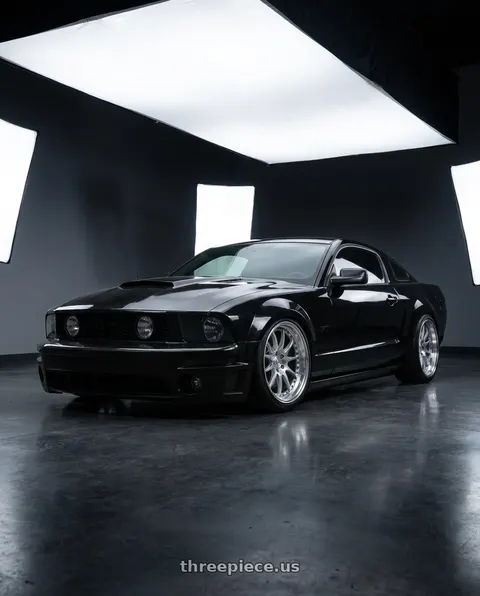 2007 Ford Mustang with Aodhan DS07 5x114.3 19x9.5 +30 Silver w/Machined Face wheels