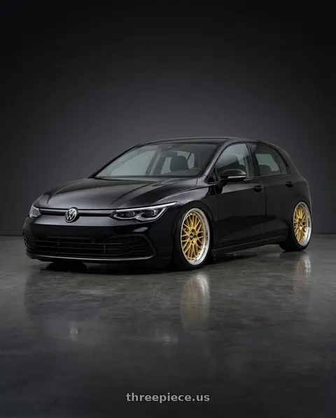 2025 Volkswagen Golf R with BBS LM 5x112 19x9.0+42 Gold wheels