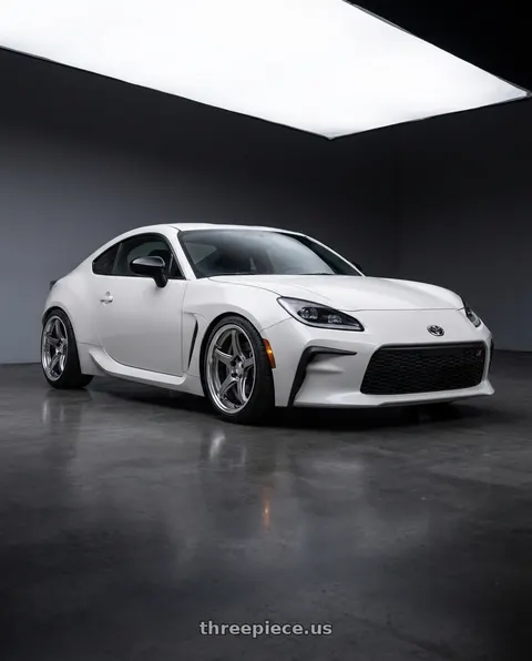 2023 Toyota GR86 with Work T5R 2P 5x100 18x8.5 +38 GT SILVER wheels