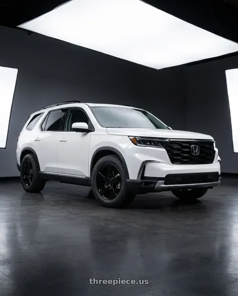 2023 Honda Pilot Touring with OE Wheels CV11 5x120 20x9+35 Gloss Black wheels