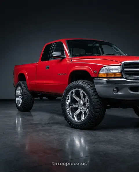 1997 Dodge Dakota with Cali Off-Road Busted 9100 6x139.7 22x12-44 Satin Black/Milled Spokes wheels