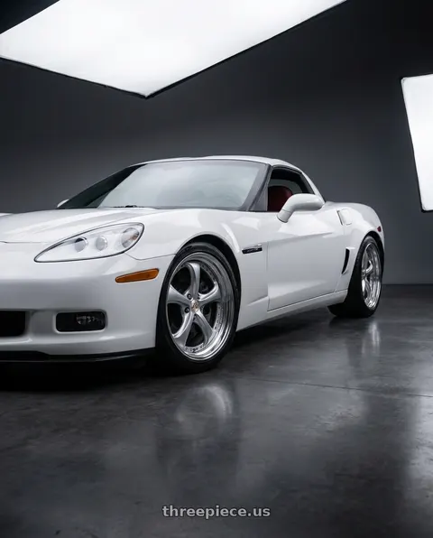 2012 Chevrolet Corvette Grand Sport with Work Wheels VS-KF 5x120.65 19x10+40 Light Grey Silver A Disk STEP RIM wheels
