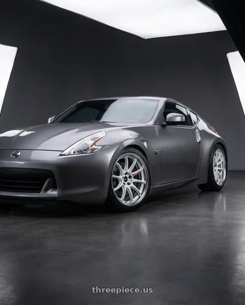 2009 Nissan 370Z with Work Zr10 2P 5x114.3 18x10.5 +12 Azure White wheels