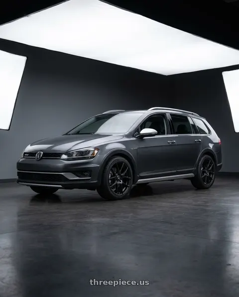 2017 Volkswagen Golf Alltrack with V�xx Orso 5x112/5x120 18x8+45 Matte Black wheels