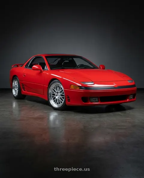 1993 Mitsubishi 3000GT VR-4 with Aodhan AH02 5x114.3 19x8.5 +35 Silver w/ Machined Lip wheels