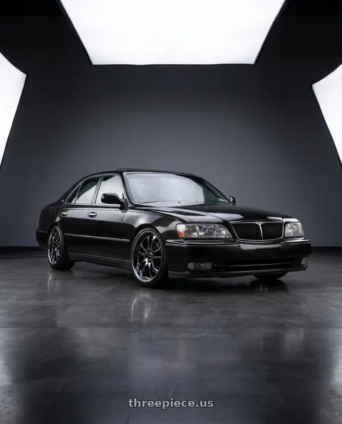 1998 INFINITI Q45 with Ssr Agle Minerva 5x114.3 19x7.5+55 SL Disk Super Black Coat wheels