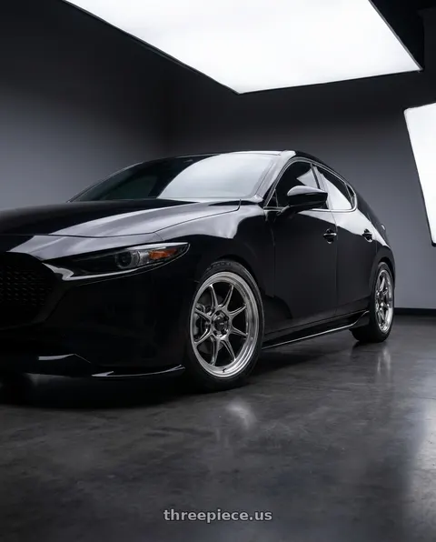 2024 Mazda 3 with Konig Countergram 5x114.3 18x8.5+35 Hyper Chrome / Machined Lip wheels