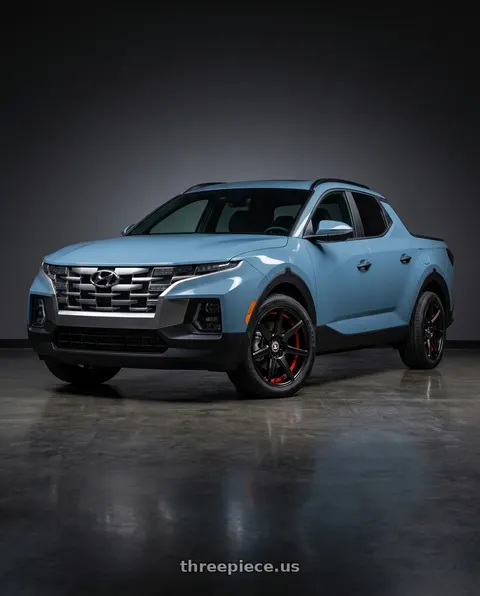 2026 Hyundai Santa Cruz SEL Activity with Spec-1 SP-73 5x114.3/5x120 18x8 +38 Gloss Black & Red Undercut wheels