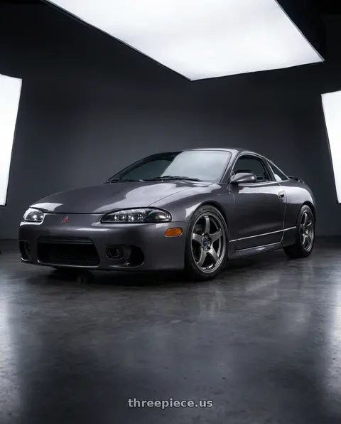 1997 Mitsubishi Eclipse with Enkei PF05 5x114.3 17x9.5+35 Dark Silver wheels