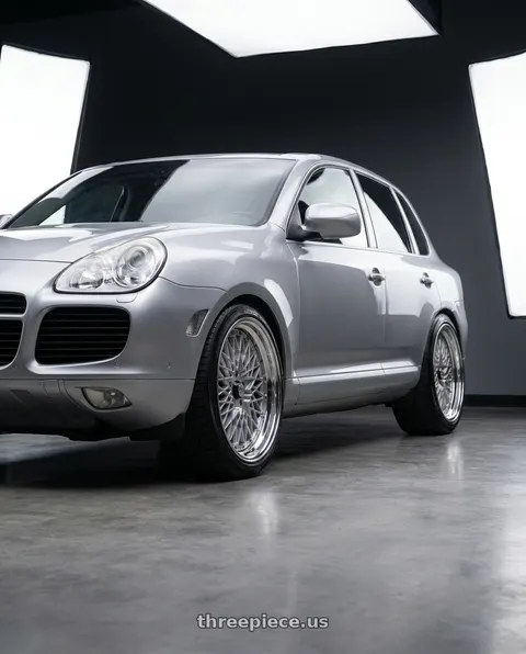2005 Porsche Cayenne Turbo with SSR Formula MESH 5x130 19X10+49 SL Disk Fm Silver wheels