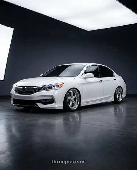 2016 Honda Accord with Work Wheels VS-KF 5x114.3 18x9.5+39 Light Grey Silver R Disk FULL REVERSE wheels