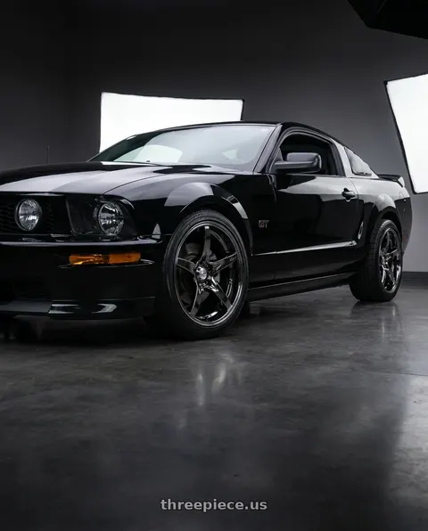 2005 Ford Mustang GT with Stage Wheels Monroe 5x114.3 18x10 +0 Black Chrome wheels