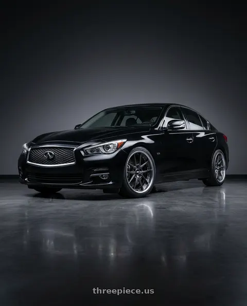 2015 INFINITI Q50 with Ssr Reiner Type 10R 5x114.3 19X10 38 Hyper Disk Prism Dark Gunmetal wheels