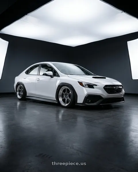 2023 Subaru WRX with Kansei K14G Roku 5x114.3 18x9.5 38 Grey and Machined Lip wheels