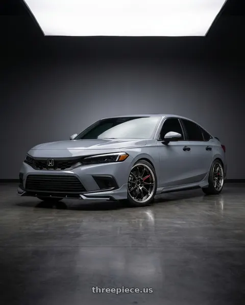 2022 Honda Civic Touring with Work Zr10 2P 5x114.3 18x10.0 +0 Glim Black wheels