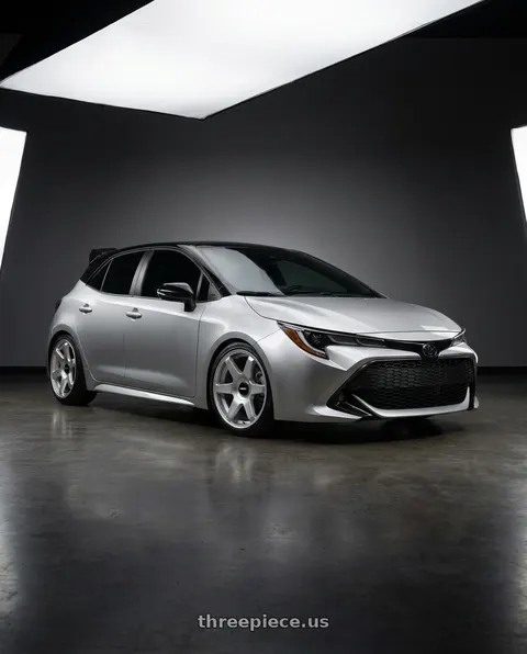 2021 Toyota Corolla with Rotiform 1PC R114 SIX BLANK 18X8.5 +35 GLOSS SILVER wheels