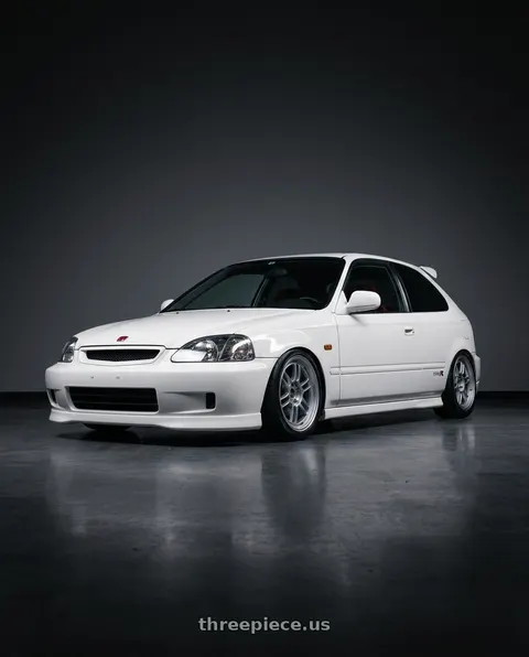 1997 Honda Civic with Enkei RPF1 5x114.3 17x8+35 Silver wheels