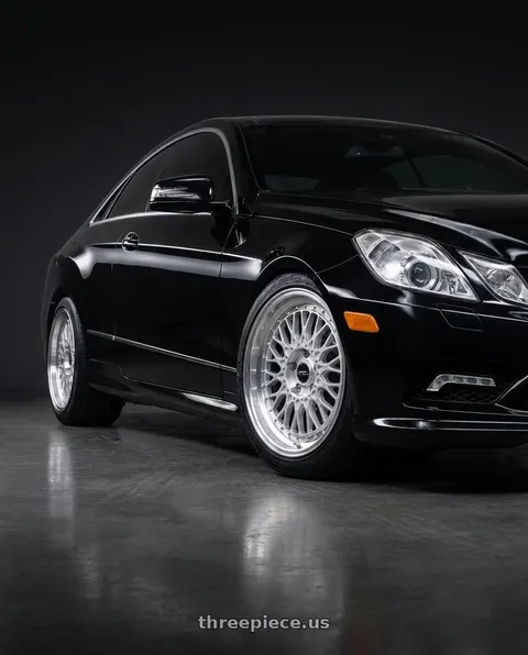 2013 Mercedes-Benz E350 4Matic with ARC AR1 5x112 18x8.5  +35 Silver Machine Face Lip Chrome Rivet wheels
