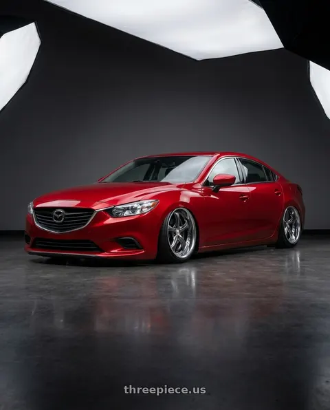 2017 Mazda 6 with Work Wheels VS-KF 5X114.3 19x8+40 Brilliant Silver Black A Disk FULL REVERSE wheels