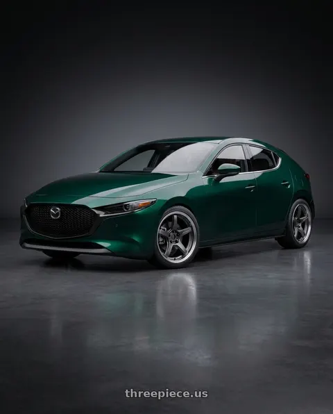 2026 Mazda 3 with Work T5R 2P 5x114.3 18x8.5 +38 Matte Gunmetal wheels