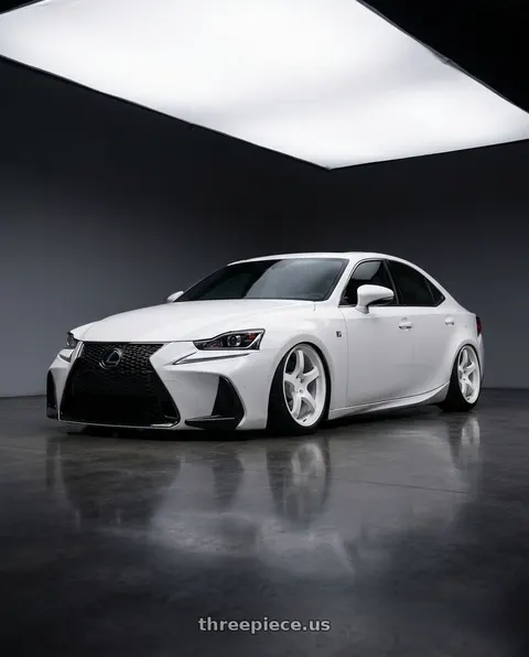 2018 Lexus IS350 F Sport with Gram Lights 57CR 5x114.3 19x9.5+45 Ceramic Pearl wheels