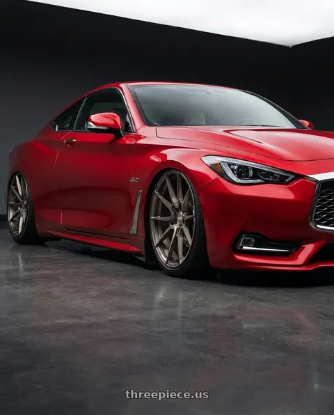 2017 INFINITI Q60 with Niche Mono T111 KANAN 5X120 20X11 +45 BRUSHED CANDY SMOKE wheels