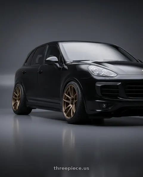 2017 Porsche Cayenne with Work Emotion Cr Kiwami 5x100 18x7.5 +38 Matte Bronze wheels