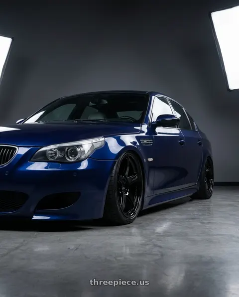 2010 BMW M5 with Gram Lights 57CR 5x120 19x10.5+22 Glossy Black wheels