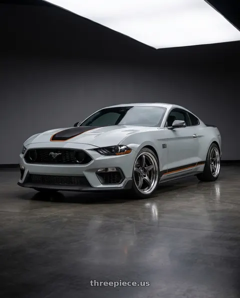 2021 Ford Mustang Mach 1 with Work T5R 2P 5x114.3 19x11.0 +45 Matte Gunmetal wheels