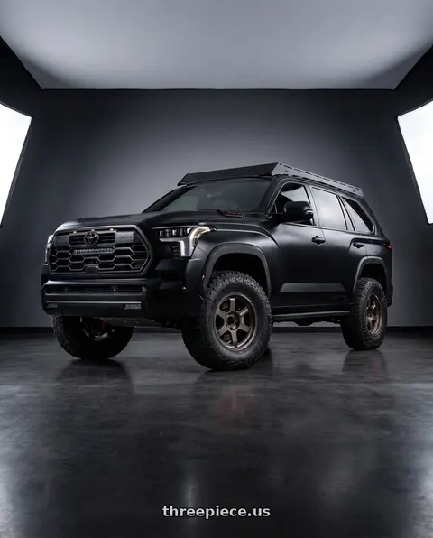 2025 Toyota Sequoia TRD Pro with Volk Racing TE37XT SL M-SPEC 6x139.7 17x8.5-10 Pressed Graphite wheels