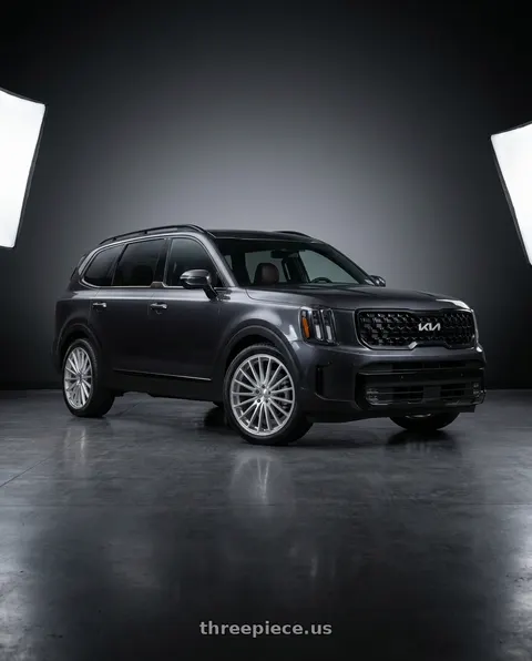 2025 Kia Telluride SX Prestige with DOLCE PERFORMANCE GHOST 5x120 20x8.5 +28 Gloss Silver Machined Face wheels