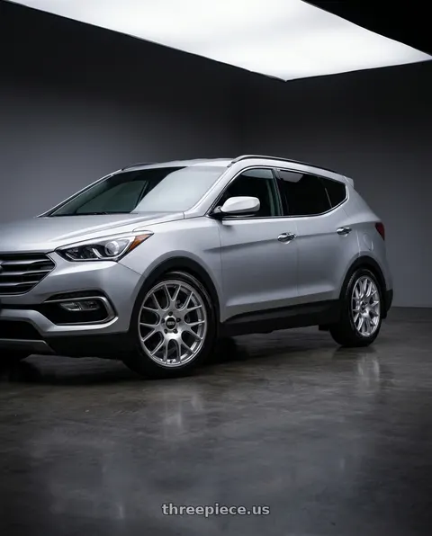 2018 Hyundai Santa Fe Sport with BBS CH-R 5x112 20x8.5 +40 Brilliant Silver Polished Rim Protector wheels