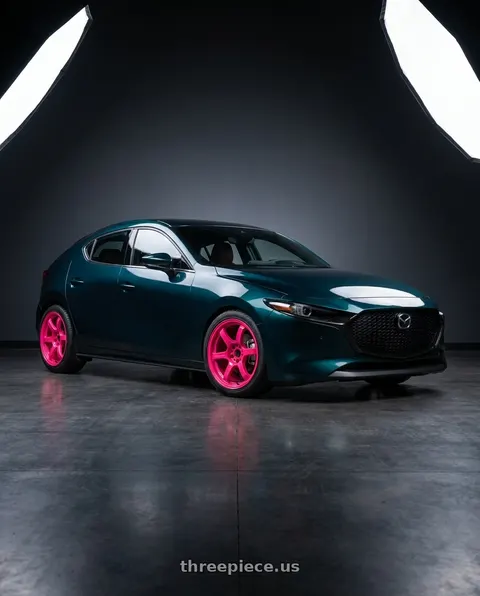 2026 Mazda 3 with Gram Lights 57DR 5x100 18x9.5+38 Luminous Pink wheels