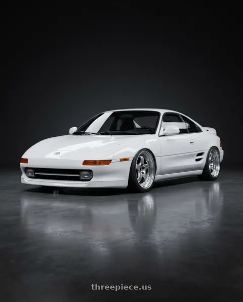 1992 Toyota MR2 with Work Meister S1 3P 5x114.3 17x8+41 O Disk Silver wheels