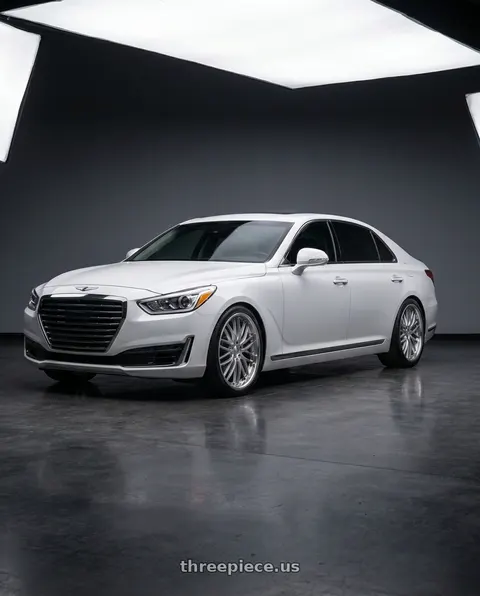 2018 Genesis G90 Ultimate with Mandrus MASCHE 5X112 20X9 +25 GLOSS GUNMETAL W/ MIRROR CUT FACE wheels