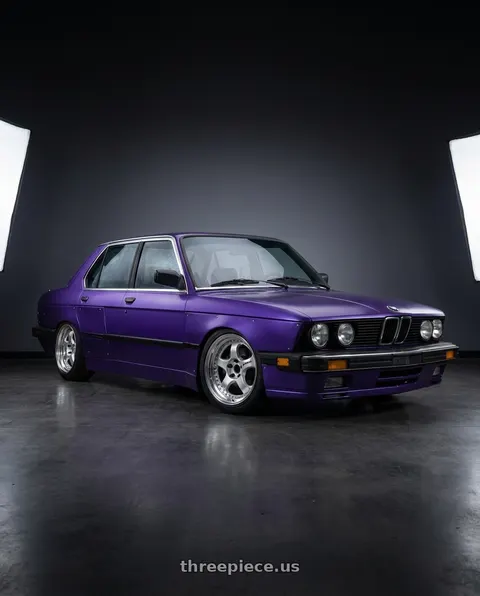 1985 BMW 535i with Work Meister S1 3P 5x120 17x8.5-3 O Disk Silver wheels
