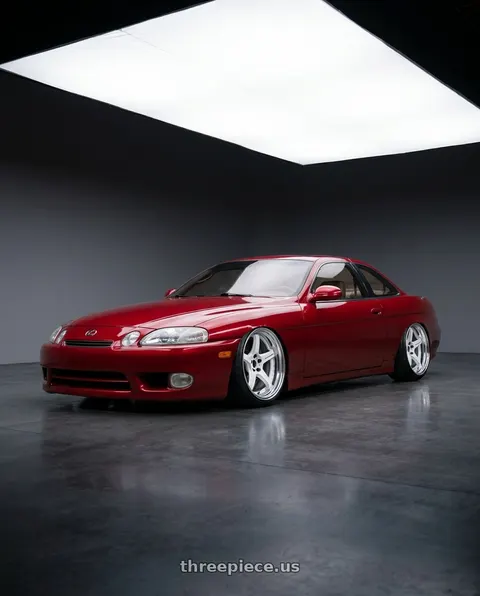 1998 Lexus SC400 with Work T5R 2P 5x114.3 18x10.0 +22 WHITE wheels