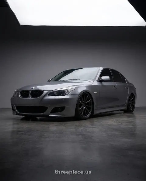 2009 BMW 535i with TSW TW004 CANARD 5X120 19x8.5 +25 MATTE BLACK wheels