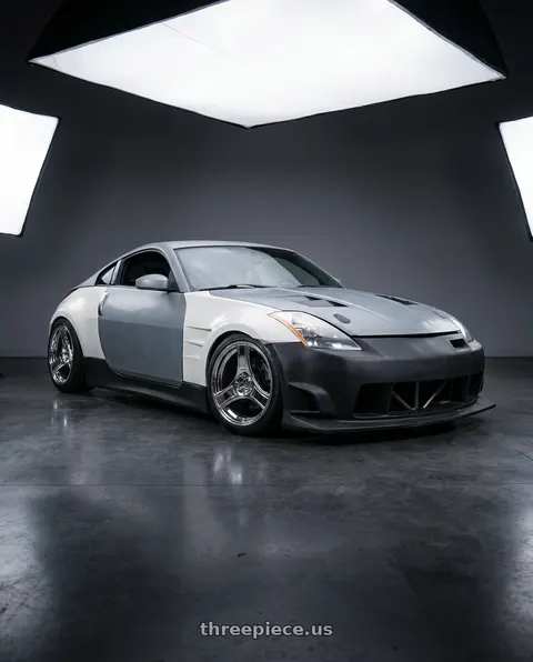 2003 Nissan 350Z with HERITAGE WHEEL BUSHIDO MONOC 5x114.3 18x9.5 +12 CHROME wheels