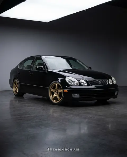 2002 Lexus GS430 with Gram Lights 57CR 5x114.3 19x9.5 +45 Almite Gold wheels