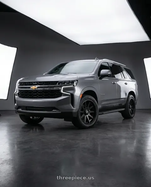 2021 Chevrolet Tahoe LS with Ion Type 143 6x139.7 20x9+0 Matte Black wheels