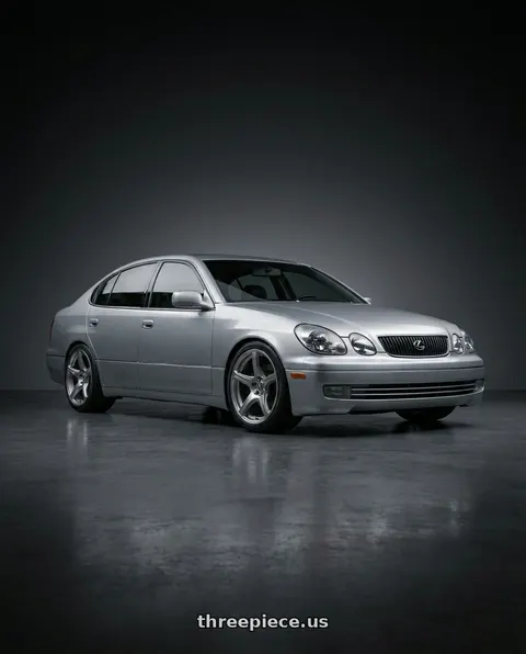 2001 Lexus GS300 with WedsSport SA-20R 5x114.3 18x9.5+38 VI Silver wheels