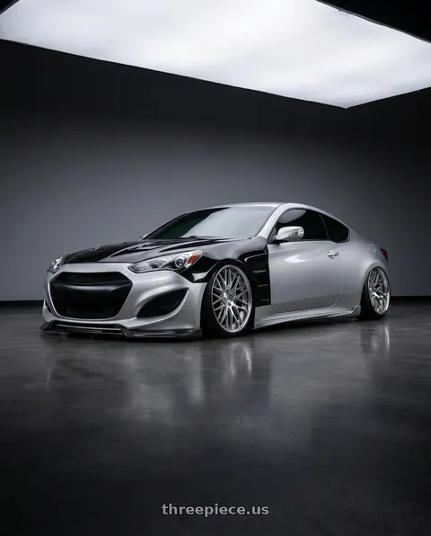 2013 Hyundai Genesis Coupe with Work Gnosis Gr204 5x114.3 19x10.5+0 A Disk Composite Buffed And Brushed wheels