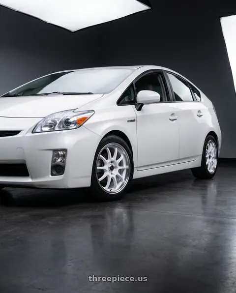 2010 Toyota Prius with Konig 26W Lightning 5x100 / 5x114.3 17x7 +40 Gloss White With Machined Lip wheels