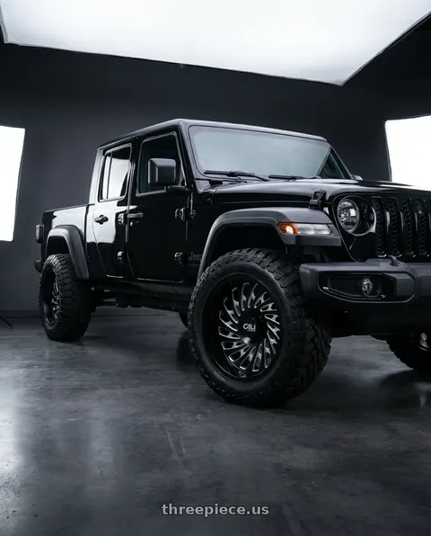 2021 Jeep Gladiator with Cali Off-Road Switchback 9108 5x127 20x10-25 Gloss Black/Milled wheels
